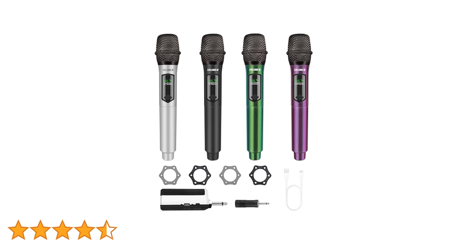 Amazon.co.jp: TALOMEN ワイヤレス マイク 4 つの手持ち型